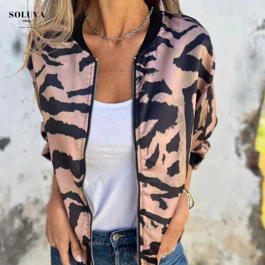 Noir - Modieuze Zebra Bomberjas