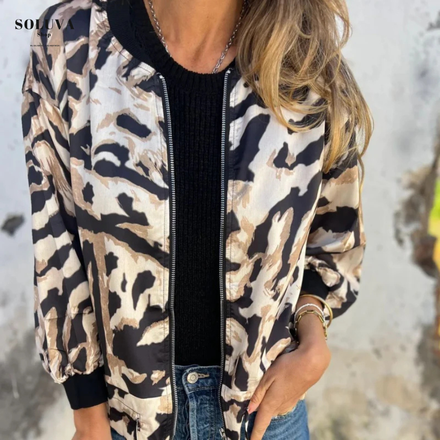 Noir - Modieuze Zebra Bomberjas