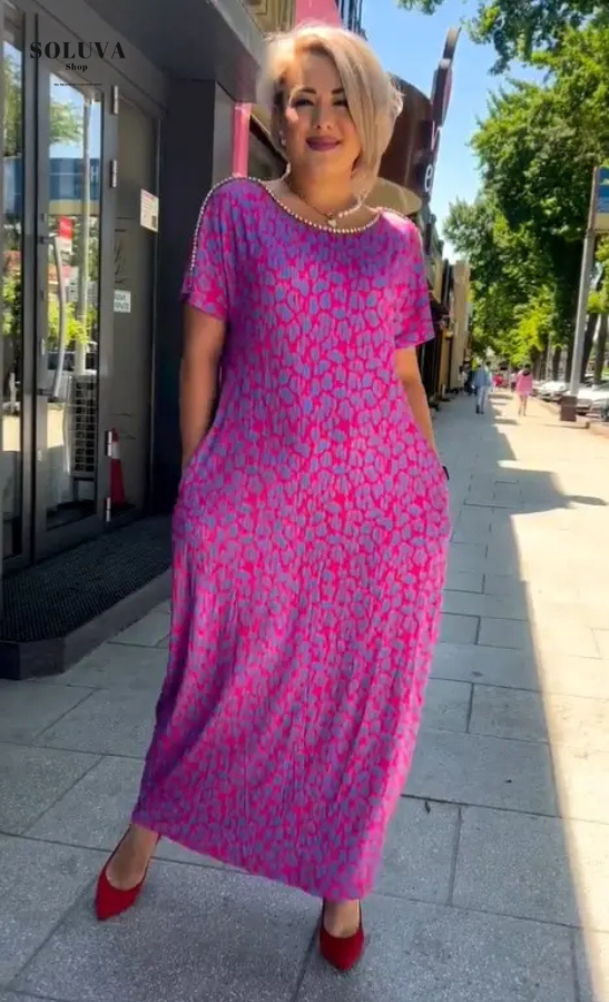 Noor - Losvallende Print Jurk