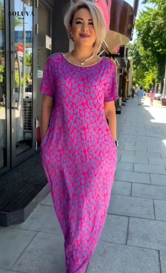 Noor - Losvallende Print Jurk