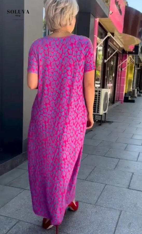 Noor - Losvallende Print Jurk