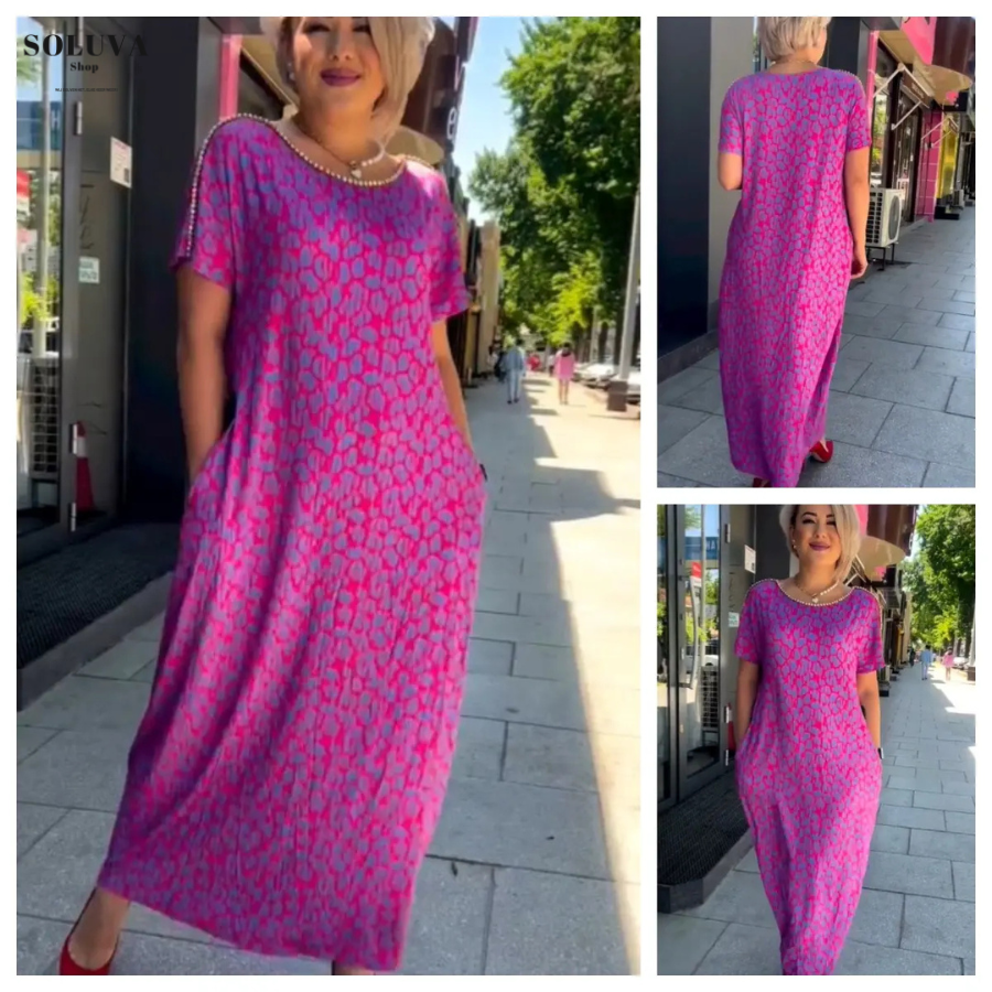 Noor - Losvallende Print Jurk
