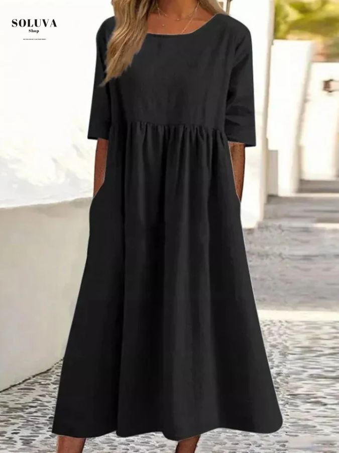 Sienna - Comfortabele Katoenen Jurk