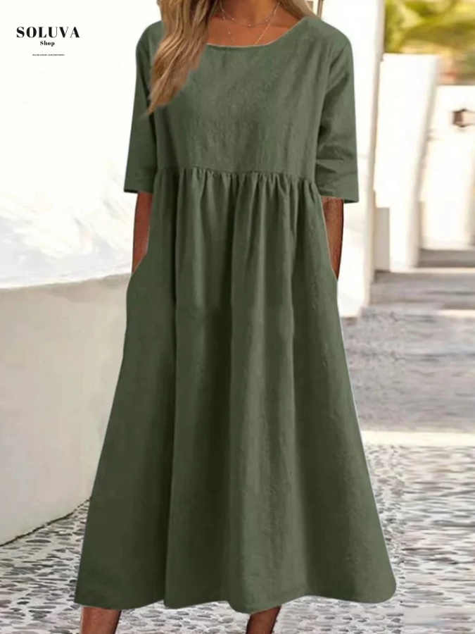 Sienna - Comfortabele Katoenen Jurk