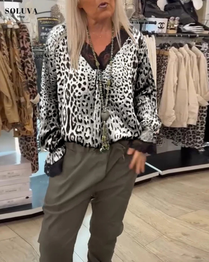Elin - Modieuze Luipaard Blouse