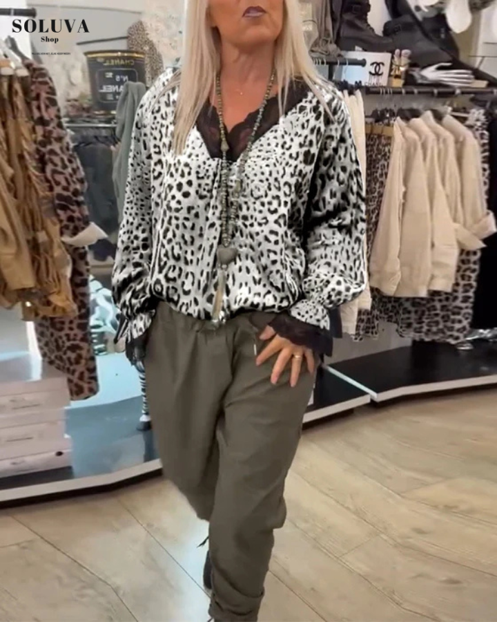 Elin - Modieuze Luipaard Blouse