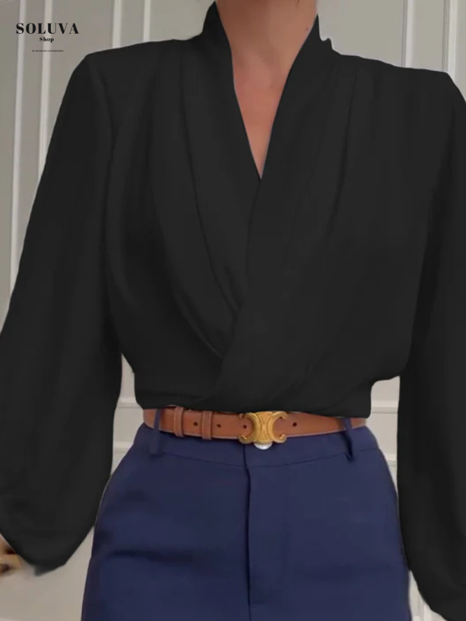 Victoria - Stijlvolle V-Hals Blouse + Gratis Bijpassende Broek!