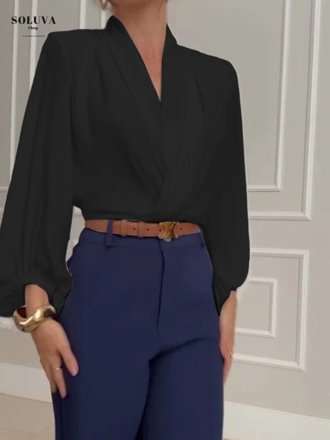 Victoria - Stijlvolle V-Hals Blouse + Gratis Bijpassende Broek!