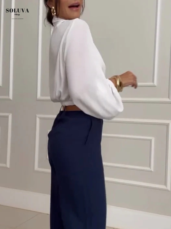 Victoria - Stijlvolle V-Hals Blouse + Gratis Bijpassende Broek!