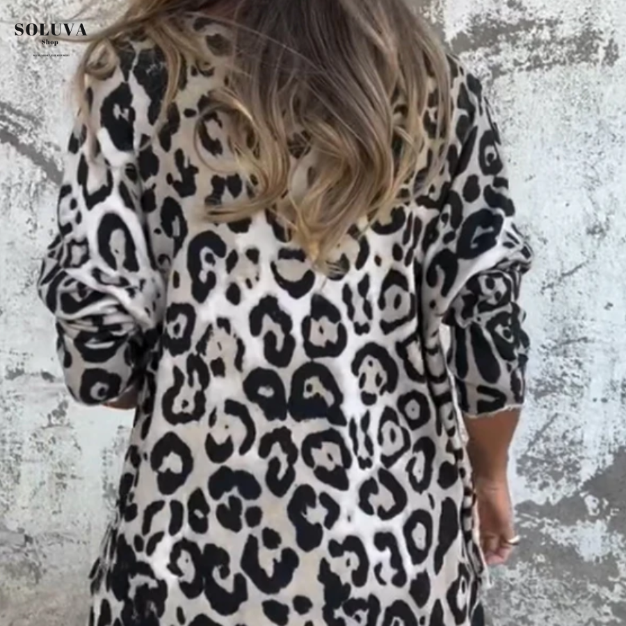 Valerie – Comfortabele Luipaard Top